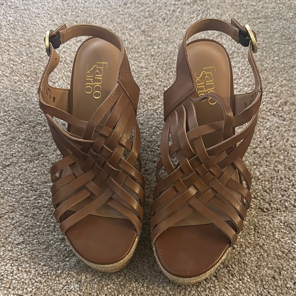 Franco Sarto Women's Brown Wedge Sandals